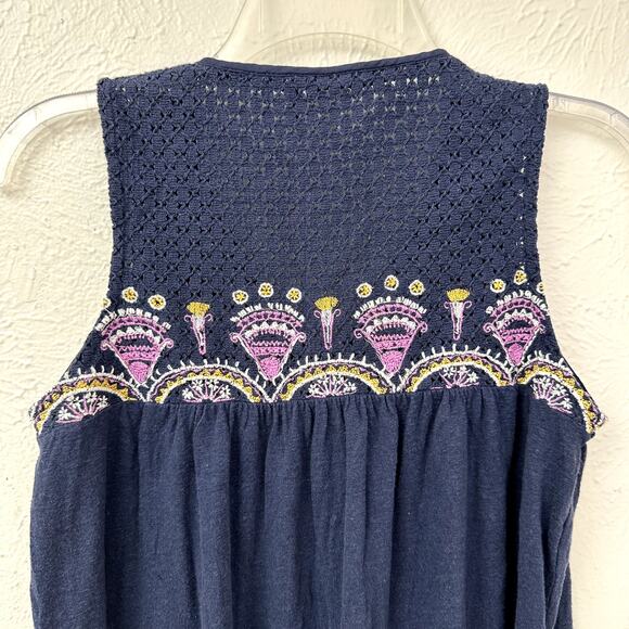 Anthropologie Akemi & Kin Crochet Blue Sleeveless Top - Picture 7 of 11